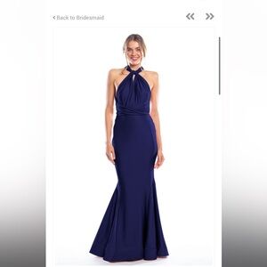 Bari Jay Infinity Lux Bridesmaid Dress Navy